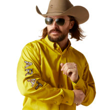 Camisa Ariat de Equipo Amarilla Musgo