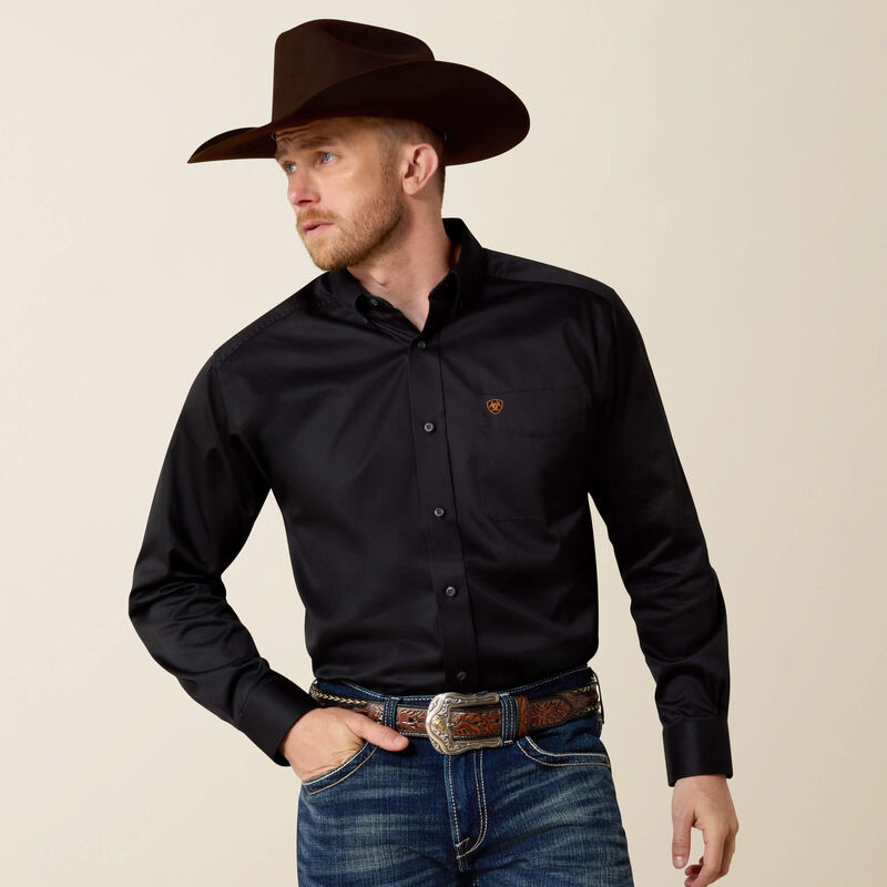 Camisa Ariat Solida Negra