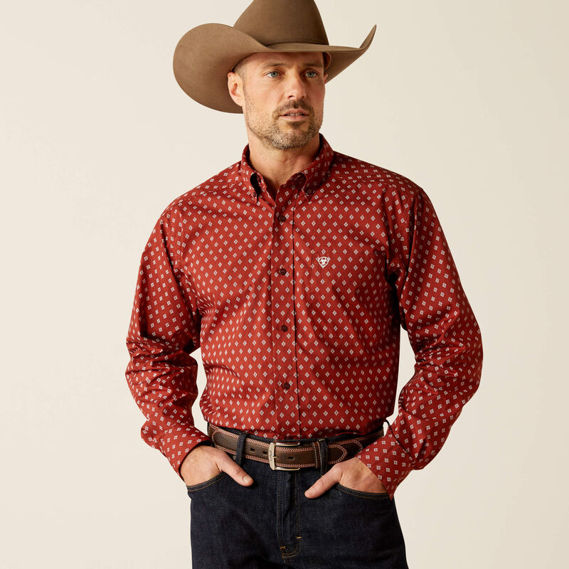 Camisa Ariat Pax Borgoña