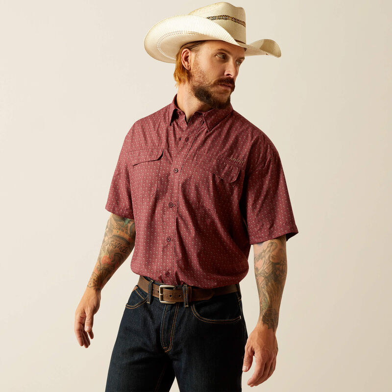Camisa Ariat "Outbound" Roja Caoba