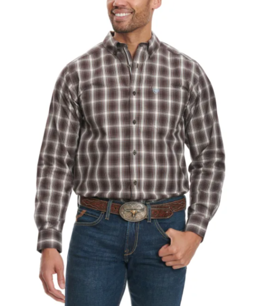 Camisa Ariat Pro Entallada Carson Cafe