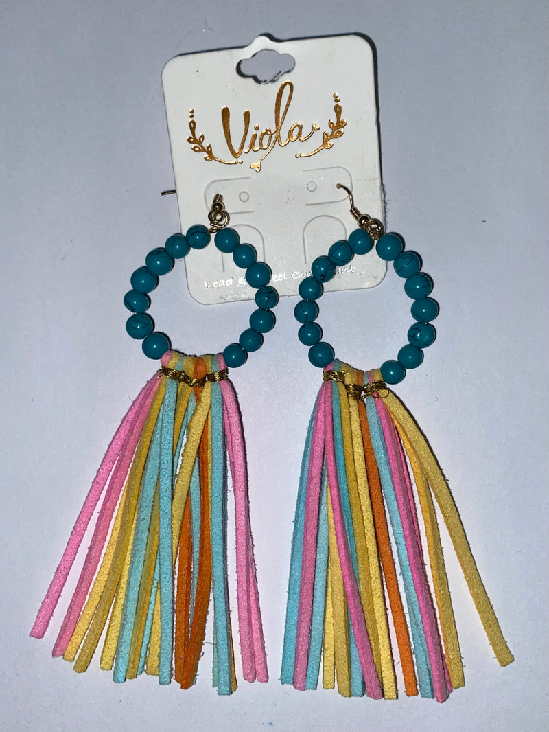 Aretes Trend Lab Arracada Turquesa/Multicolor