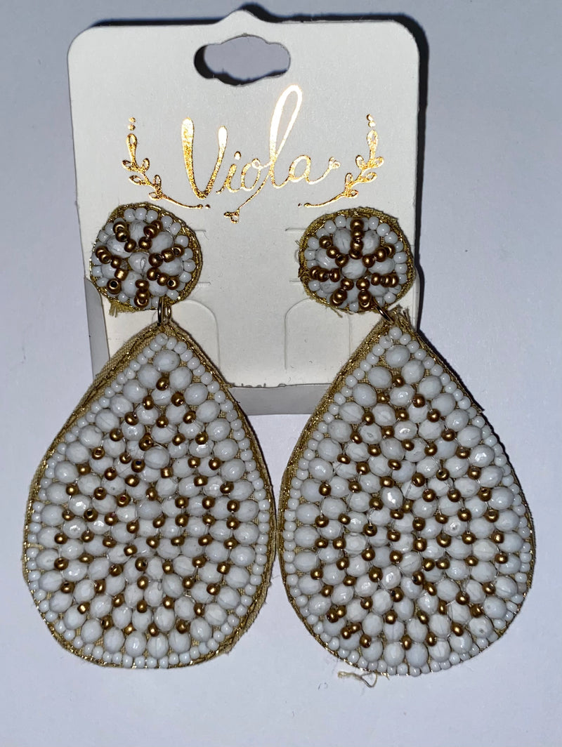 Aretes Trend Lab Gota Blanca